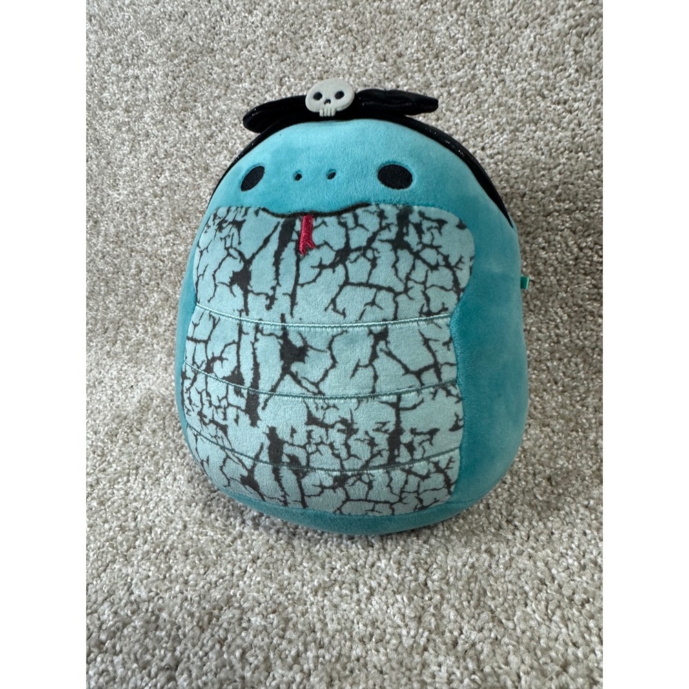 Squishmallows Halloween Teal Snake with Skull Headband 8 Inch Plush Toy